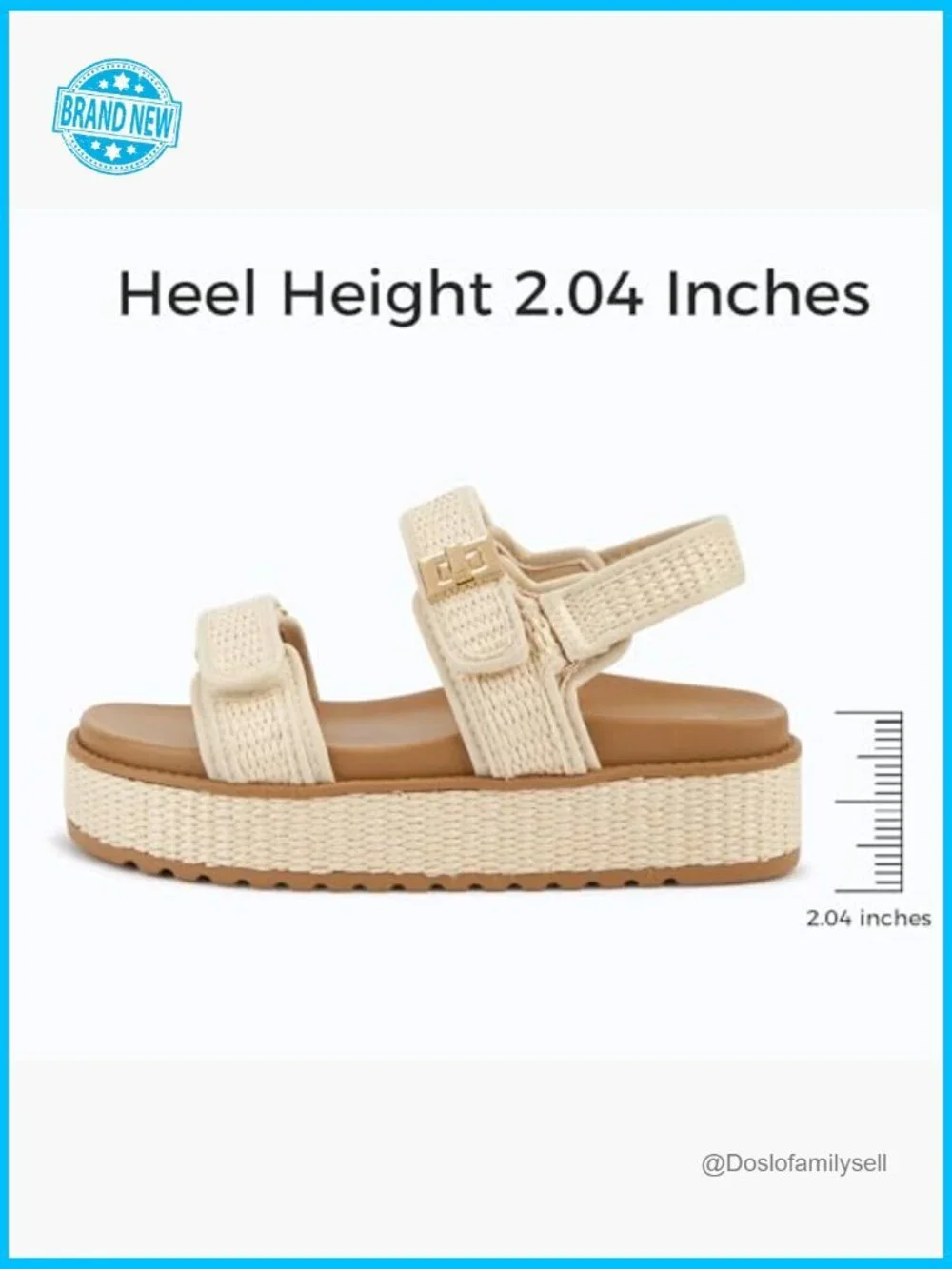 Raffia Platform Wedge Sandals Open Toe Slingback Adjustable Double Strap Summer